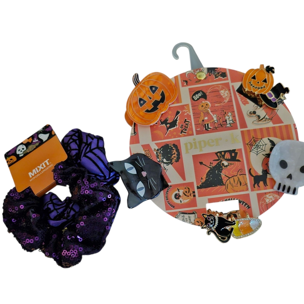 Piper Halloween Hair Accessories Set - Purple and Black